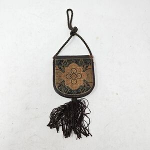 Victorian Gorgeous Tooled Small Change Handbag Tassel Coin Purse